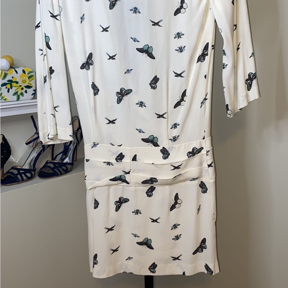 BA&SH
Butterfly-print Crewneck 3/4-sleeves Dress In White - Picture 12 of 12